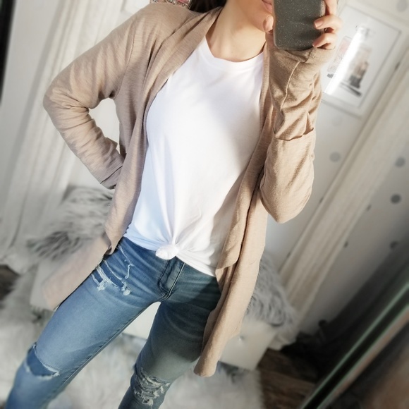 Casual Fall Cardigan Neutral Thumbhole Cardigan Women’s Long Cardi - Picture 8 of 10